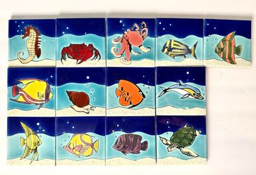 4x4” High  End Custom Fish Ceramic Tiles