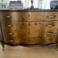 Dresser Console Vintage Antique Glass Top 