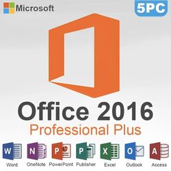Microsoft Office Professional Plus 2016 For 5 PCs