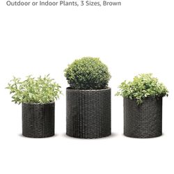 Cylinder Plant/flower Pot 3 Pieces Set