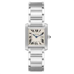*Ladies Midsize Cartier Tank Francaise Stainless Steel Watch In Matte Finish. (Pre-Owned 2465)
