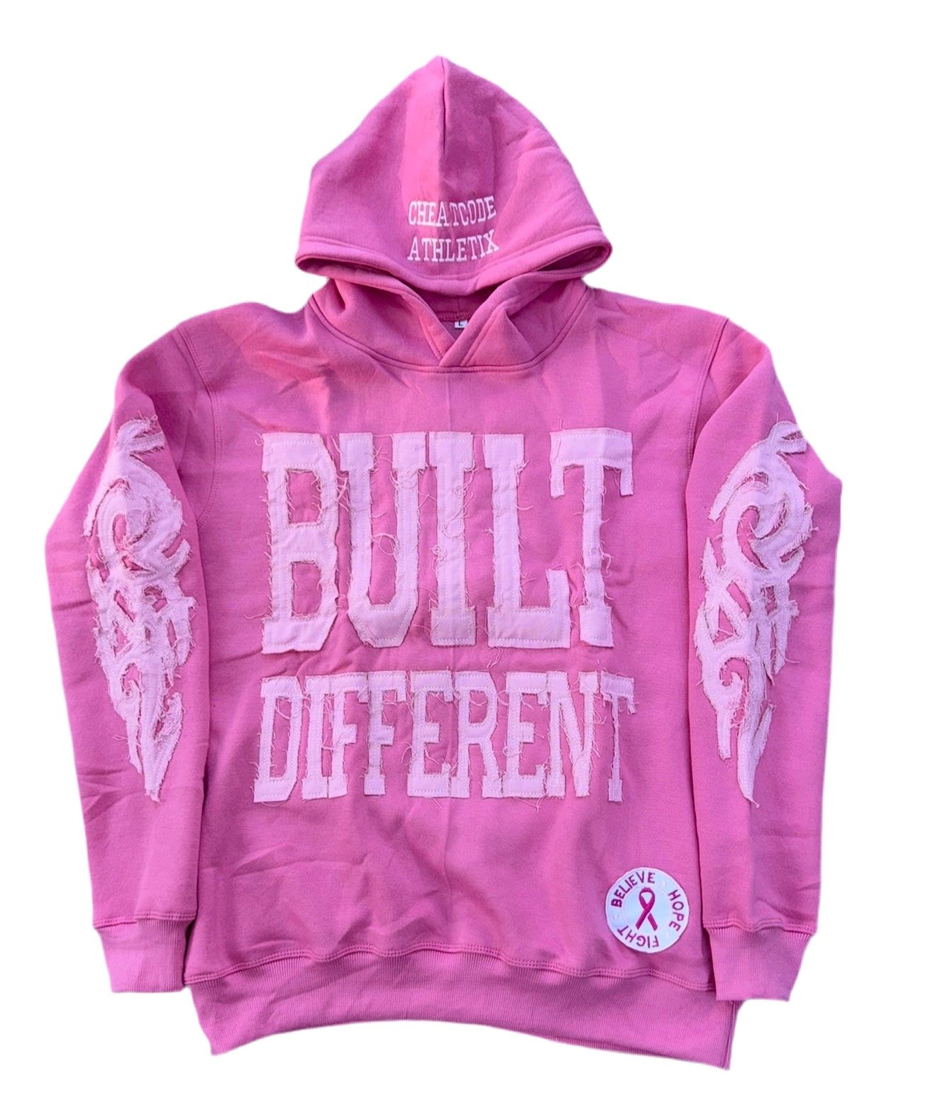 🎀 Built Different Breast Cancer Awareness Hoodie (Weekend-Only Offer)
