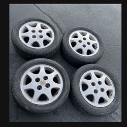 4 — 195/55r15 4x114.3 4x4.5 Stock Nissan 240sx Accord Wheels Rims Tires!!