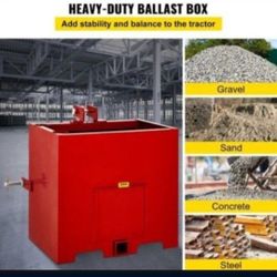  3 Point Ballast Box, 800lbs Capacity Hitch Ballast Box, Standard 2'' Hitch Receiver, Tractor Ballast Box with 5cu.ft Volume, Heavy Duty Steel, Fits C