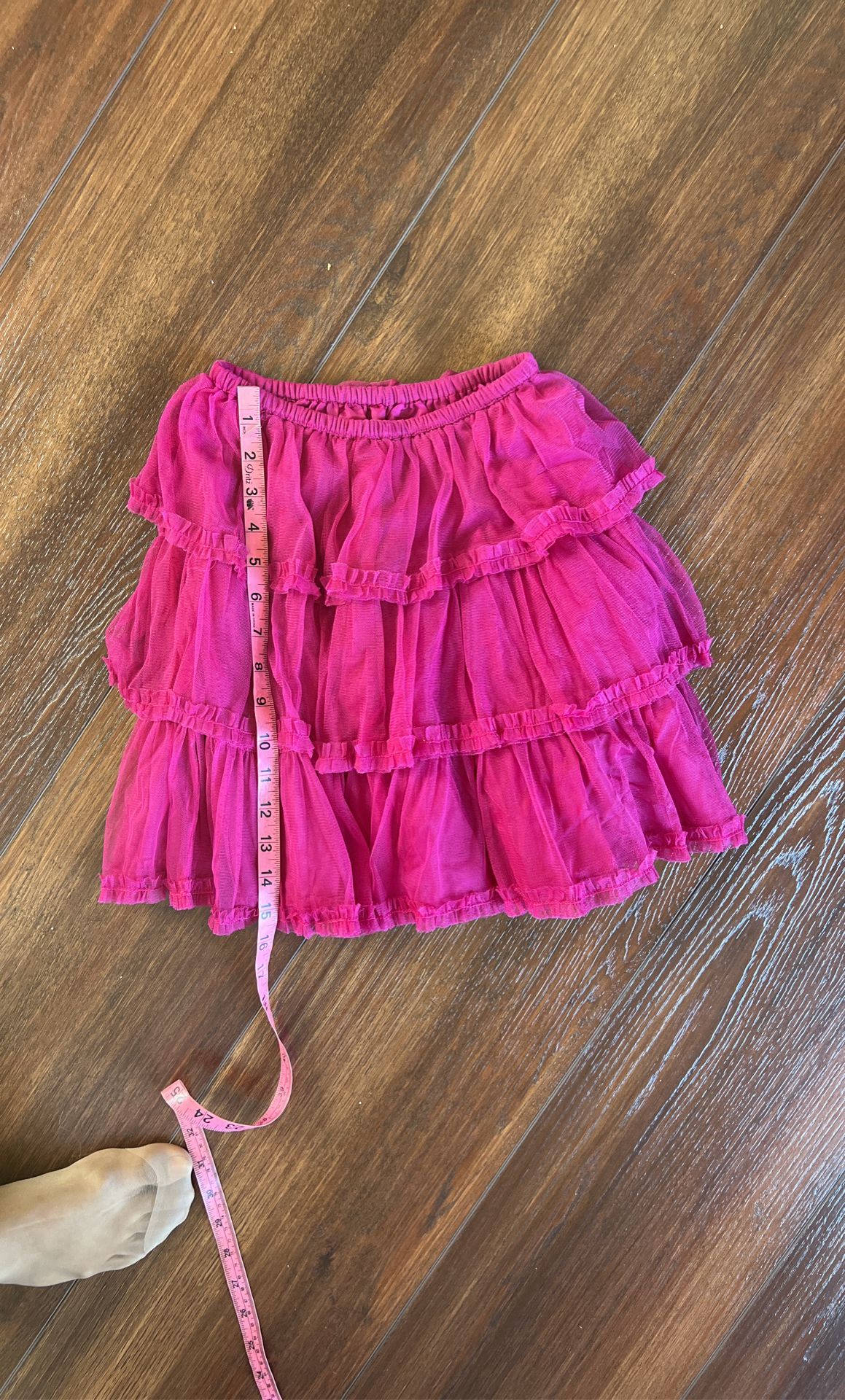 Girls Old Navy Fuschia Pink Tulle Ruffle Skirt Size 5T
