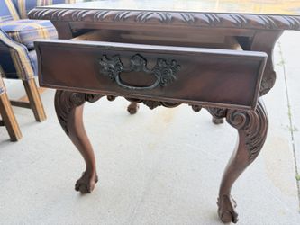 Vintage Wood Side Table With Drawer