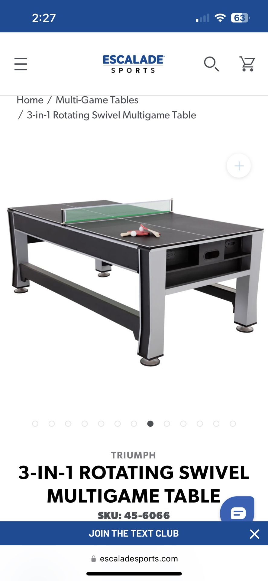 Triumph 3 In 1 Pool Table