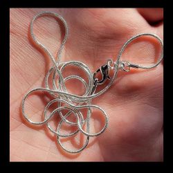4.45g Solid .925 Sterling Silver 1mm Snake Chain Necklace 22" long