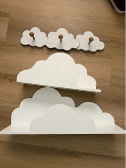 Cloud shelves and cloud wall hooks
