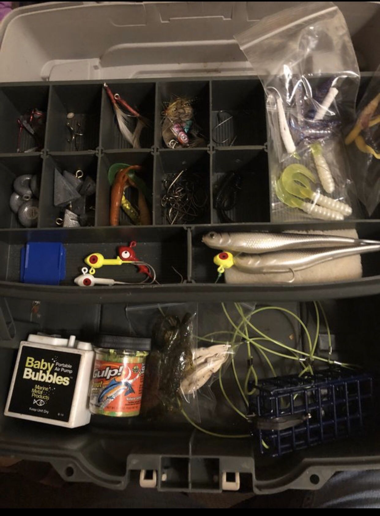 Fishing box bait and tackle