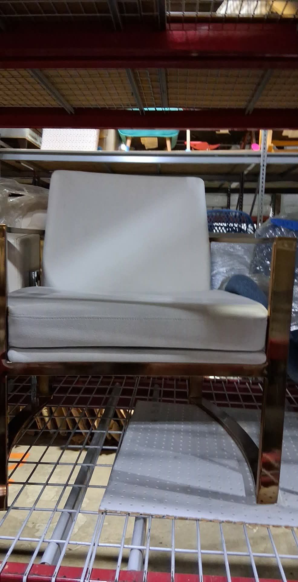 White With Gold Metal Base Chair Must Go!