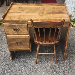 Solid Wood Desk & Chair