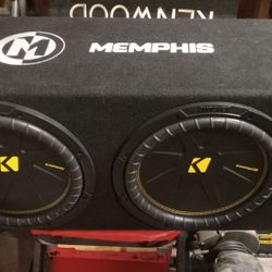 Two 12" Kicker Comp C Subs In Slot Ported Box 