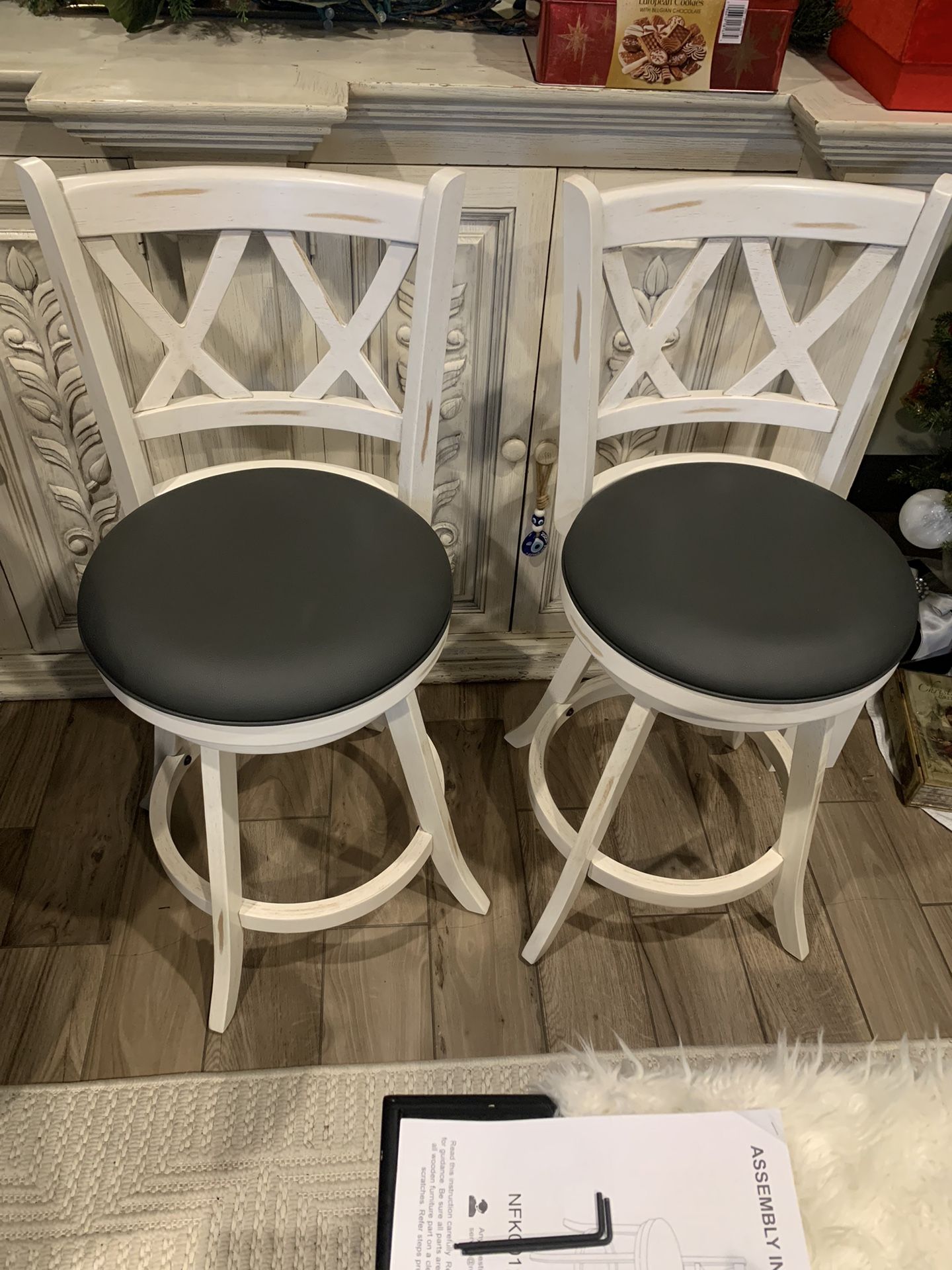 2 Spiral White Chairs