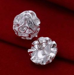 925 sterling silver beautiful rose flower style earrings