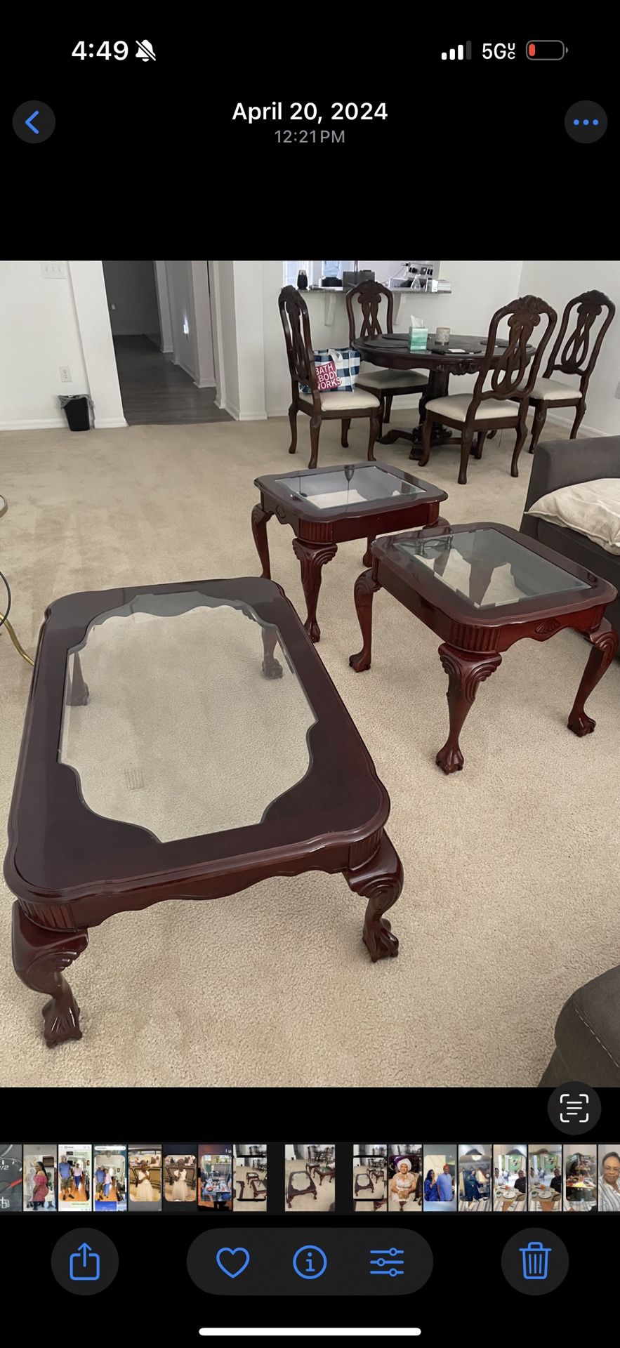 Coffee Table and Side Stool Set