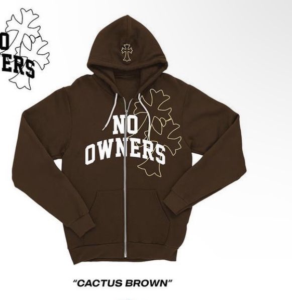 No owners graphic hoodie brown (street wear/y2k)