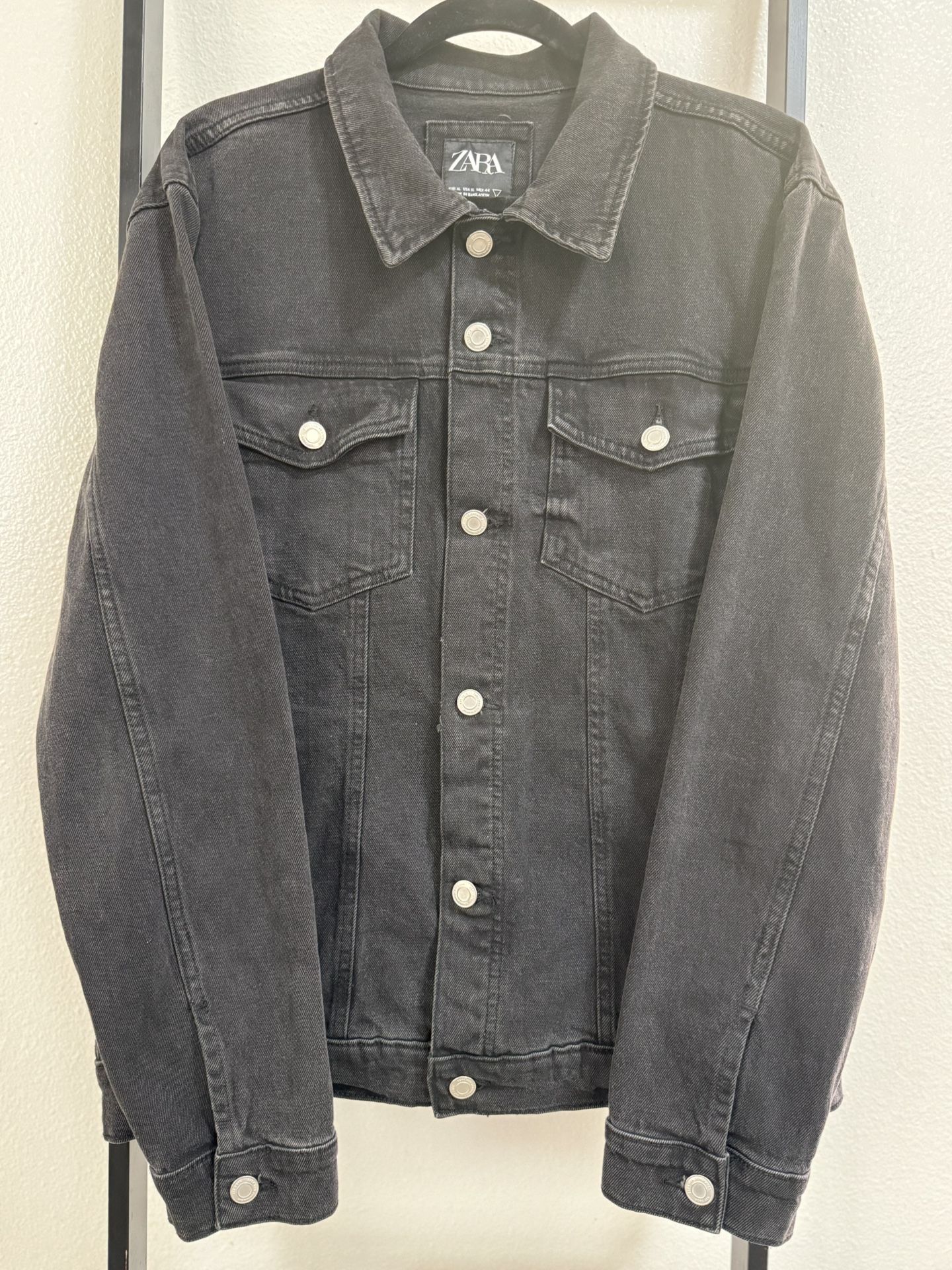 Zara Black Denim Jacket Mens 