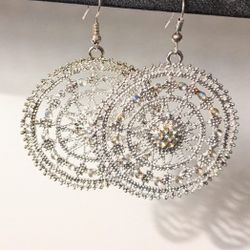 Large  Hoop Earrings Crystal 