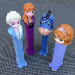 Lot of 4 Disney Frozen Anna Elsa Eeyore Princess Pez Dispensers
