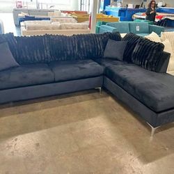 Brand New Velvet Black Sectional For Just $625!!
