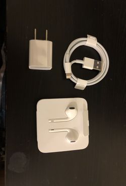 Brand new Apple headphones and charger