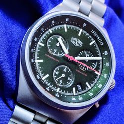 Duxot DX-2008 Matte Green Consillio Mecca Quartz Chrono Men's Watch EUC