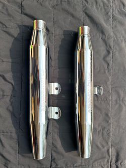 TWO HARLEY DAVIDSON MUFFLERS