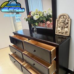 Six Drawer Dresser With Mirror New Chest Tocador Nuevo New Pinewood 