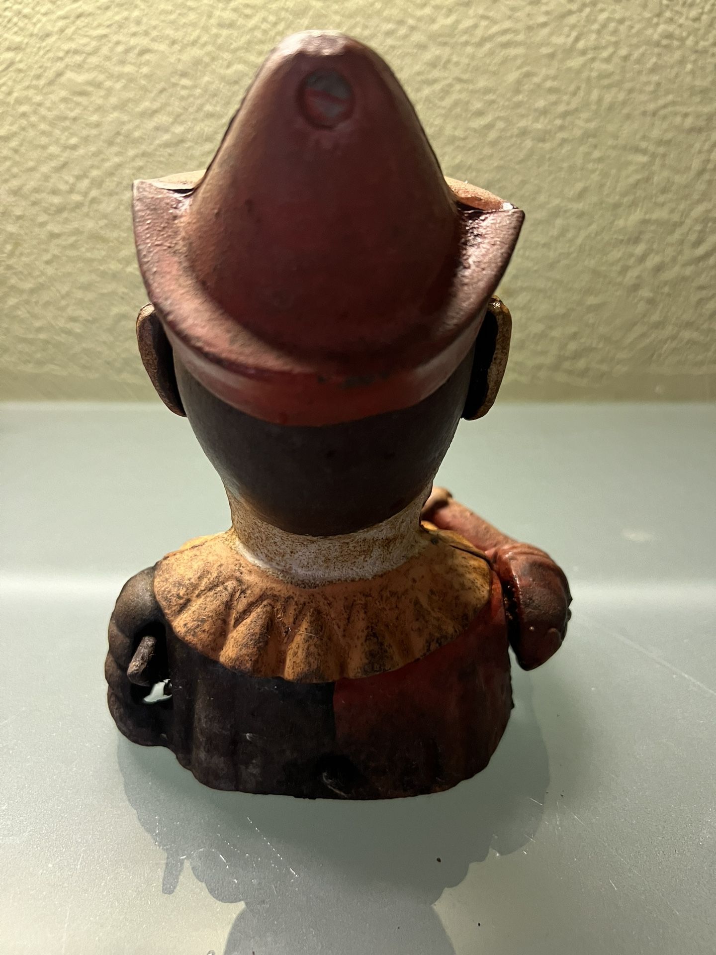 19 Century Original Painted Iron Clown Bank