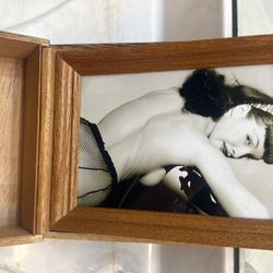 Bettie Page in Vintage Wood Frame