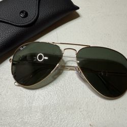 Authentic Ray-Ban Green/Gold Aviators 135mm 
