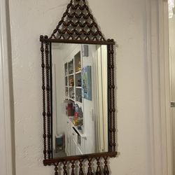 Vintage Wood Beans Mirror 