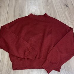 Large Red Swoop Turtle Neck Sweater 
