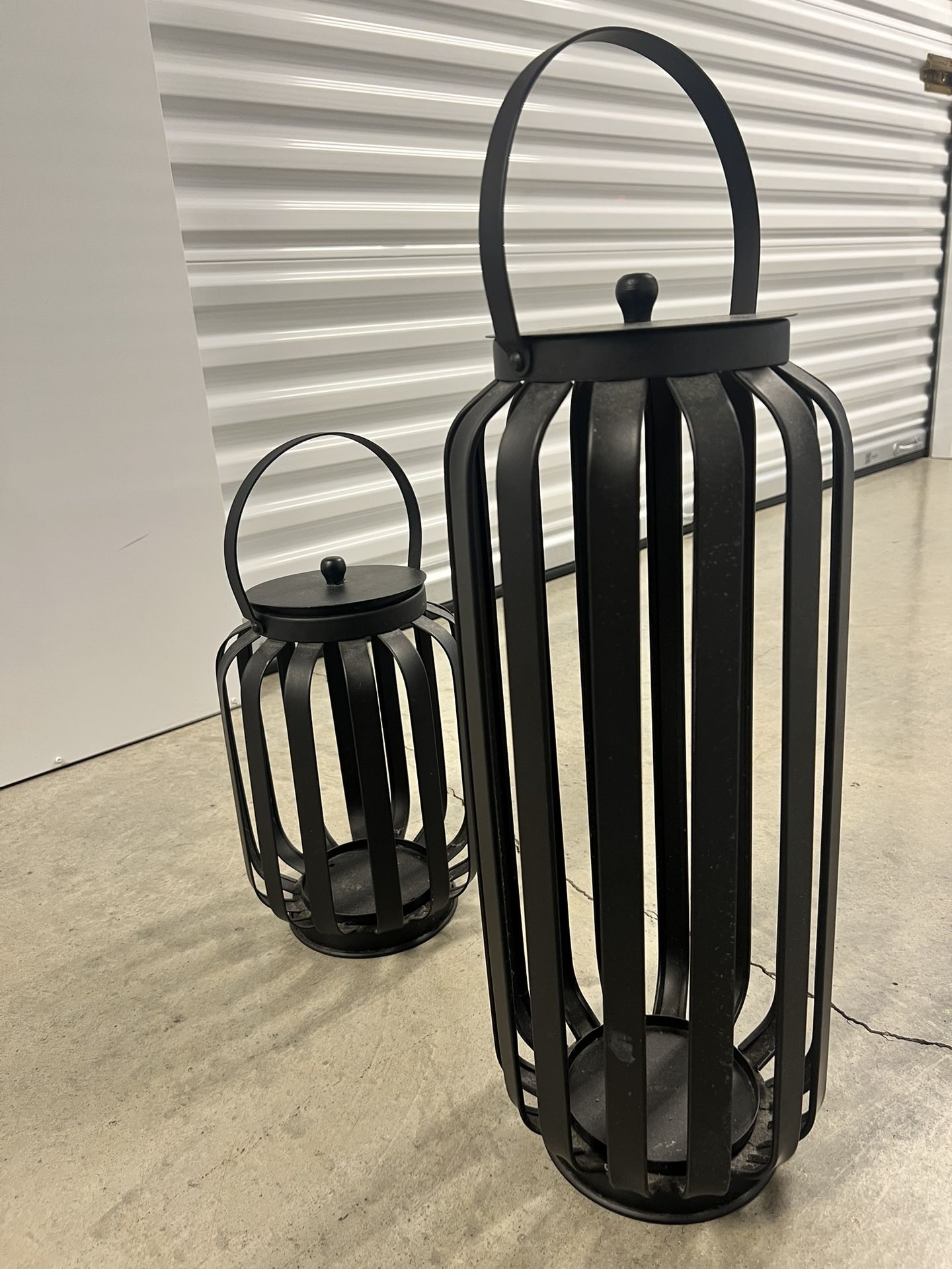modern black metal decorative lanterns designed to hold candles