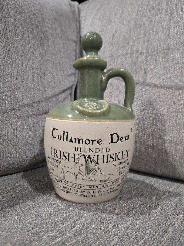 Vintage Tullamore Dew Ceramic Whiskey Decanter