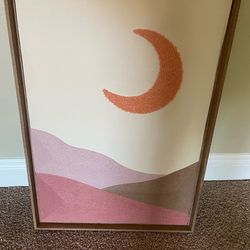 Landscape with Moon picture oak frame $20