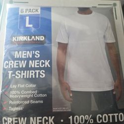 6 Pack Men's Large Crew Neck T Shirts