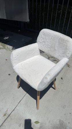 Fuzzy white chair