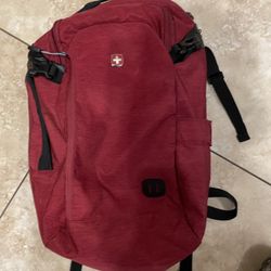 Red Swiss Gear High Quality School Backpack/ Laptop/ Lots Of Pockets