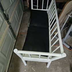 Wood Bench With Cushions 