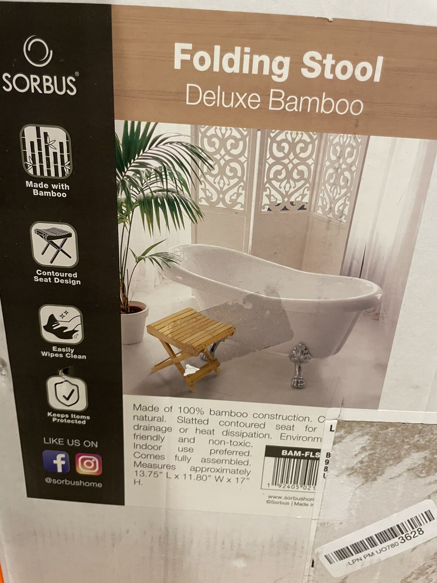 ***NEW*** Sorbus Bamboo Folding Step Stool Bench