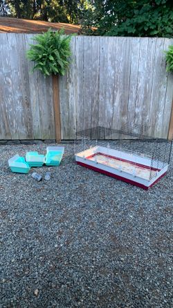 Free small animal cage and litter boxes
