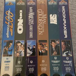 NEW & SEALED Boxed Set 6 James Bond 007 VHS Movies Connery & Moore VOL 2
