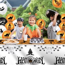 Halloween Party Supplies Balloons And 2 Table Cover