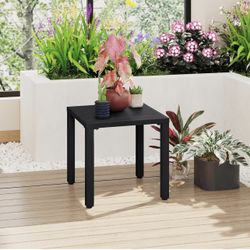 Outdoor Side Table, Small Metal Square Side Table, Easy Maintenance & Weather Resistance, Outside End Table for Patio, Porch, Deck, Pool, Indoor/Outdo