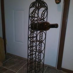Metal Wine Bottle Holder! 37" Tall. 
