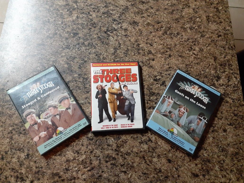 3 DVDS of the Three Stooges