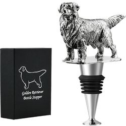 Golden Retriever Dog Wine Bottle Stopper, Golden Retriever Gifts with Gift Box..