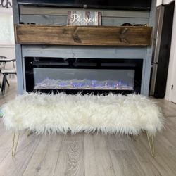Gorgeous Glam White Long Bench 